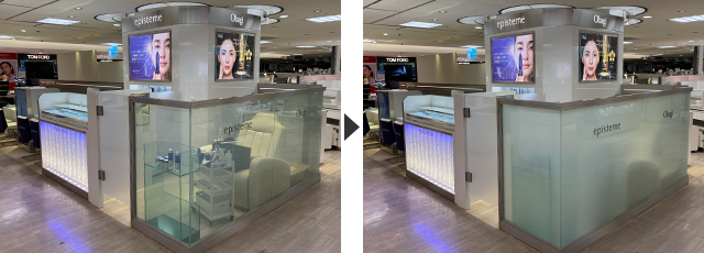 店舗ショーウィンドウのケース