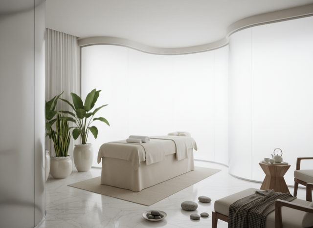 プライベートスパとは 「瞬間調光フィルムの役割」