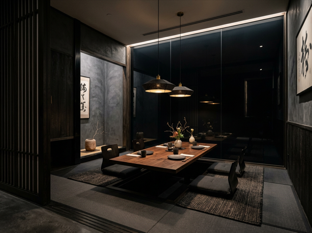 「BLACK」で表現する陰影を活かした数寄屋モダン